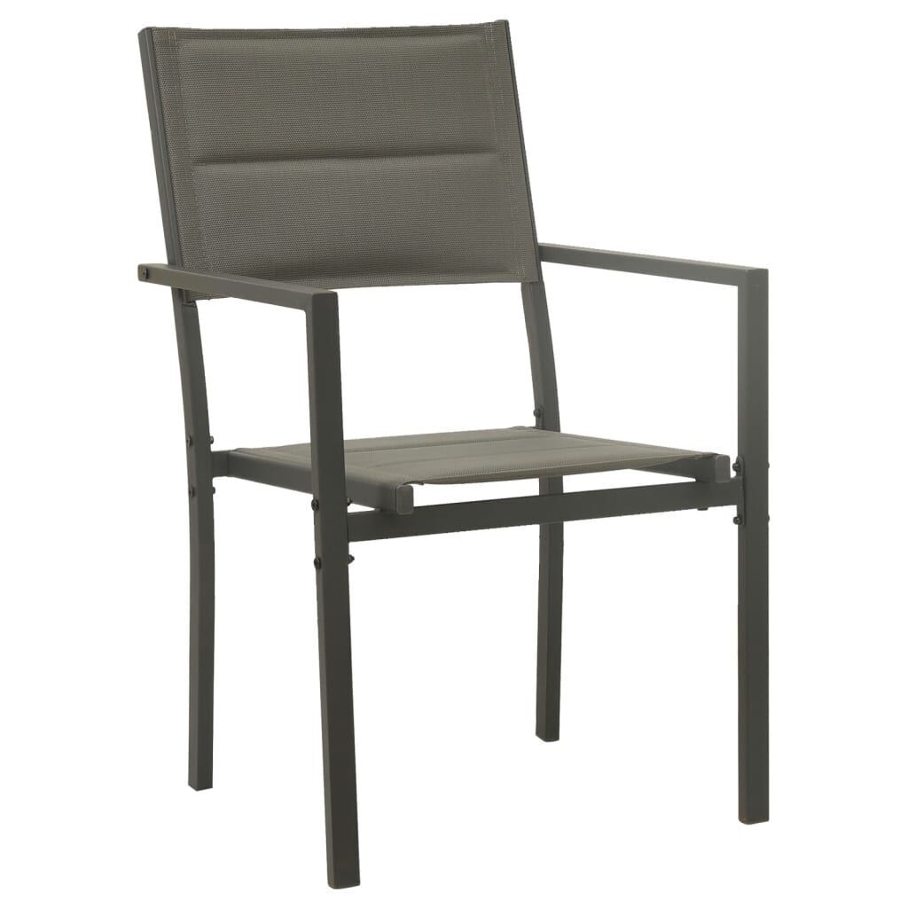 5 Piece Garden Dining Set Black Steel and Textilene Price