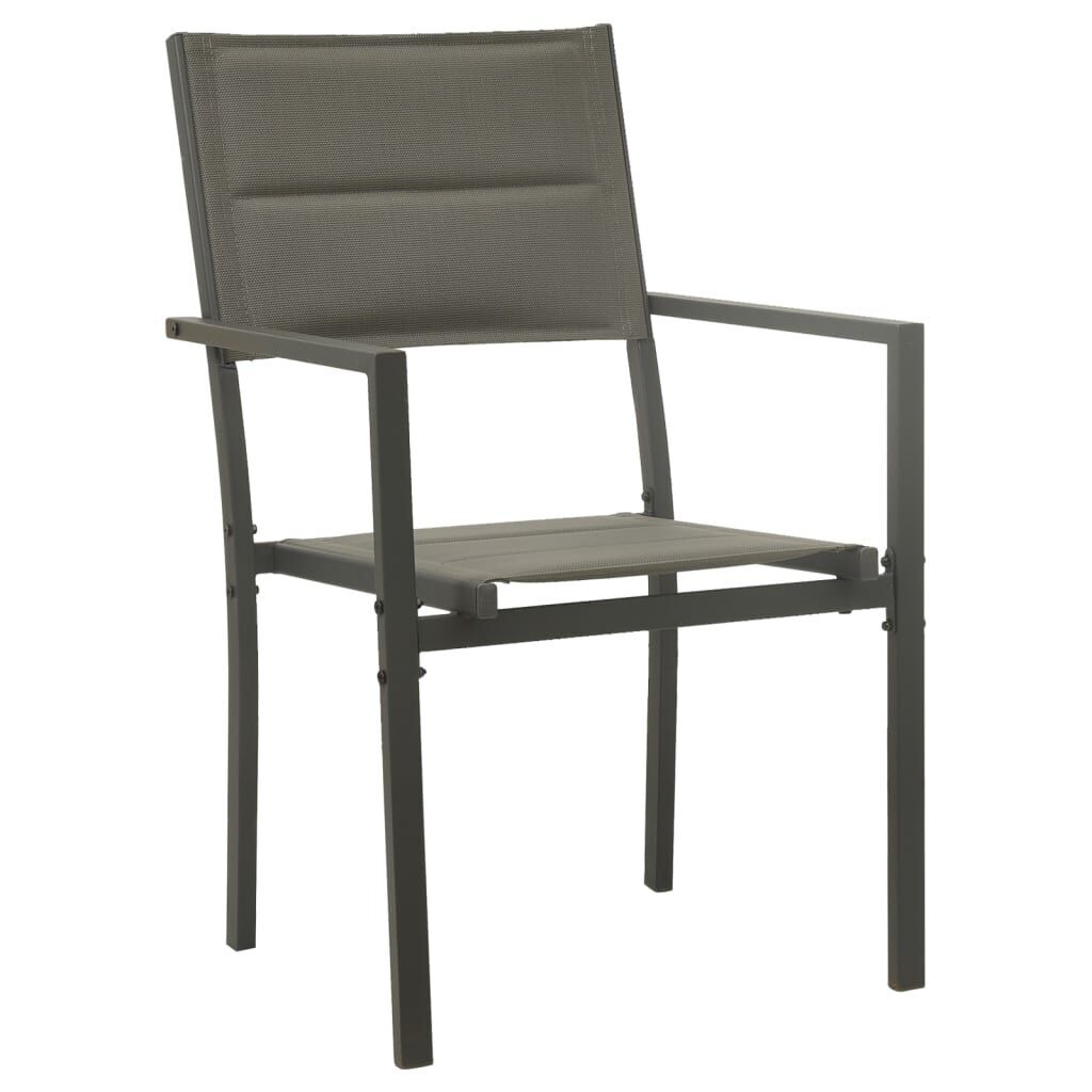 5 Piece Garden Dining Set Black Steel and Textilene Price
