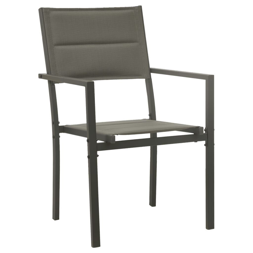 5 Piece Garden Dining Set Black Steel and Textilene Price