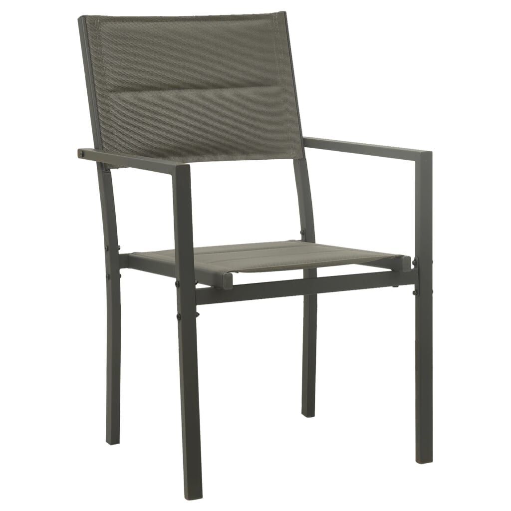 5 Piece Garden Dining Set Black Steel and Textilene Price
