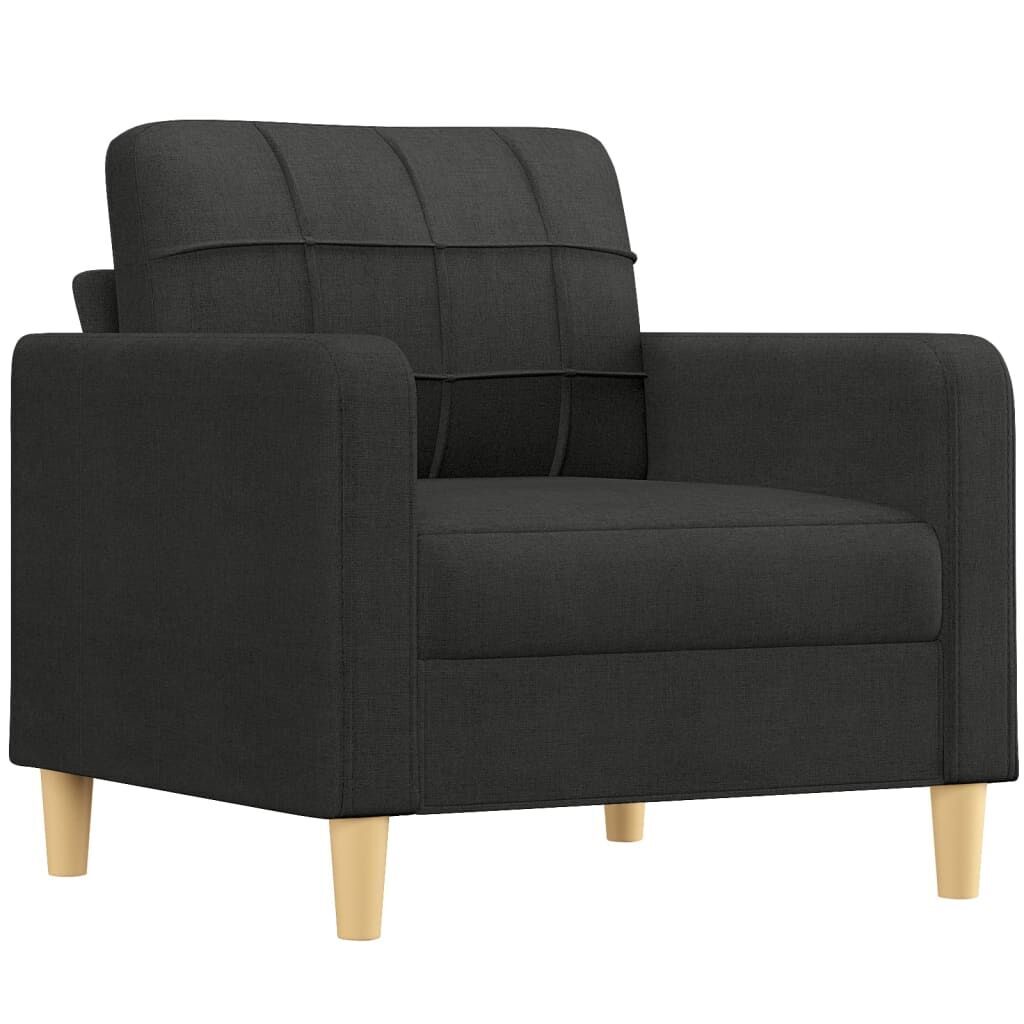 Sofa Chair with Footstool Black 60 cm Fabric Price