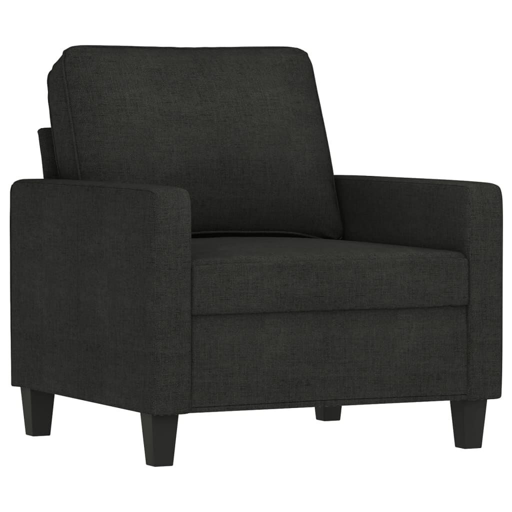 Sofa Chair with Footstool Black 60 cm Fabric Price