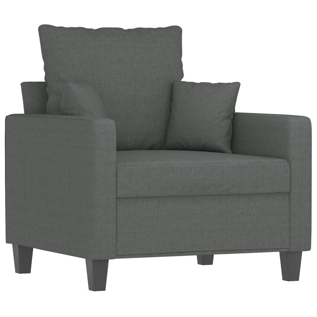 Sofa Chair with Footstool Dark Grey 60 cm Fabric Price