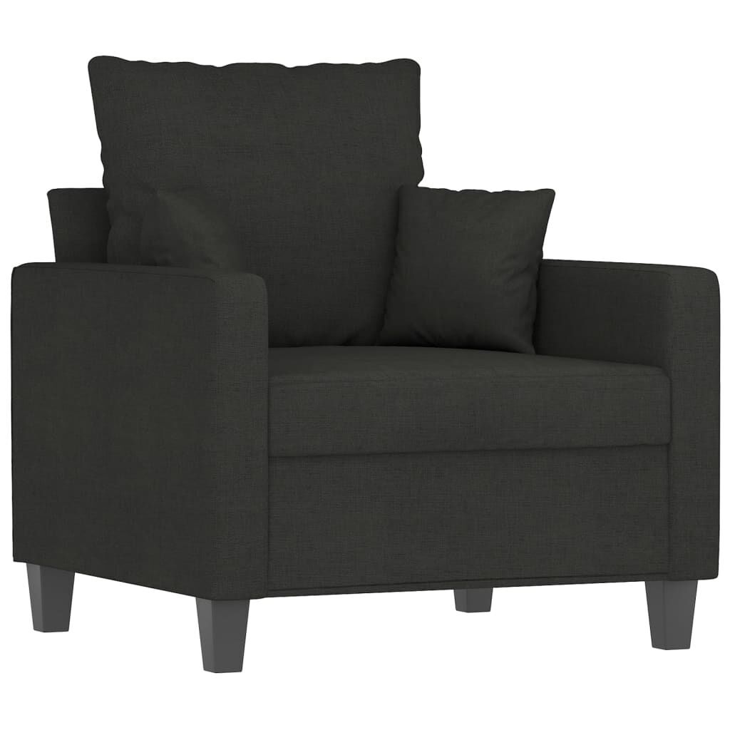 Sofa Chair with Footstool Black 60 cm Fabric Price