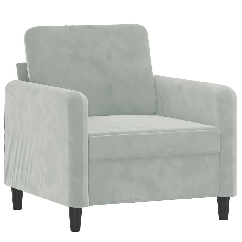 Sofa Chair with Footstool Light Grey 60 cm Velvet Price