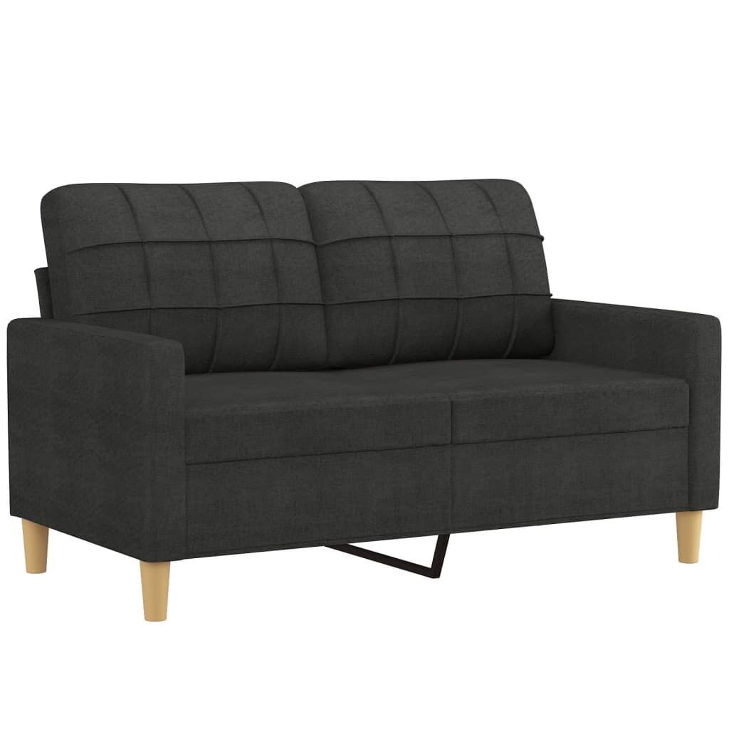 3 Piece Sofa Set with Cushions Black Fabric Price