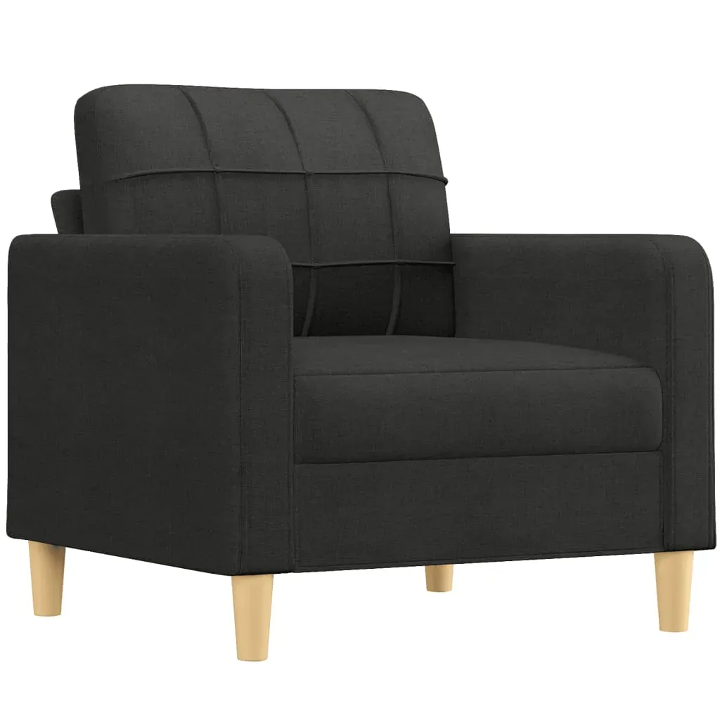 4 Piece Sofa Set with Cushions Black Fabric Price