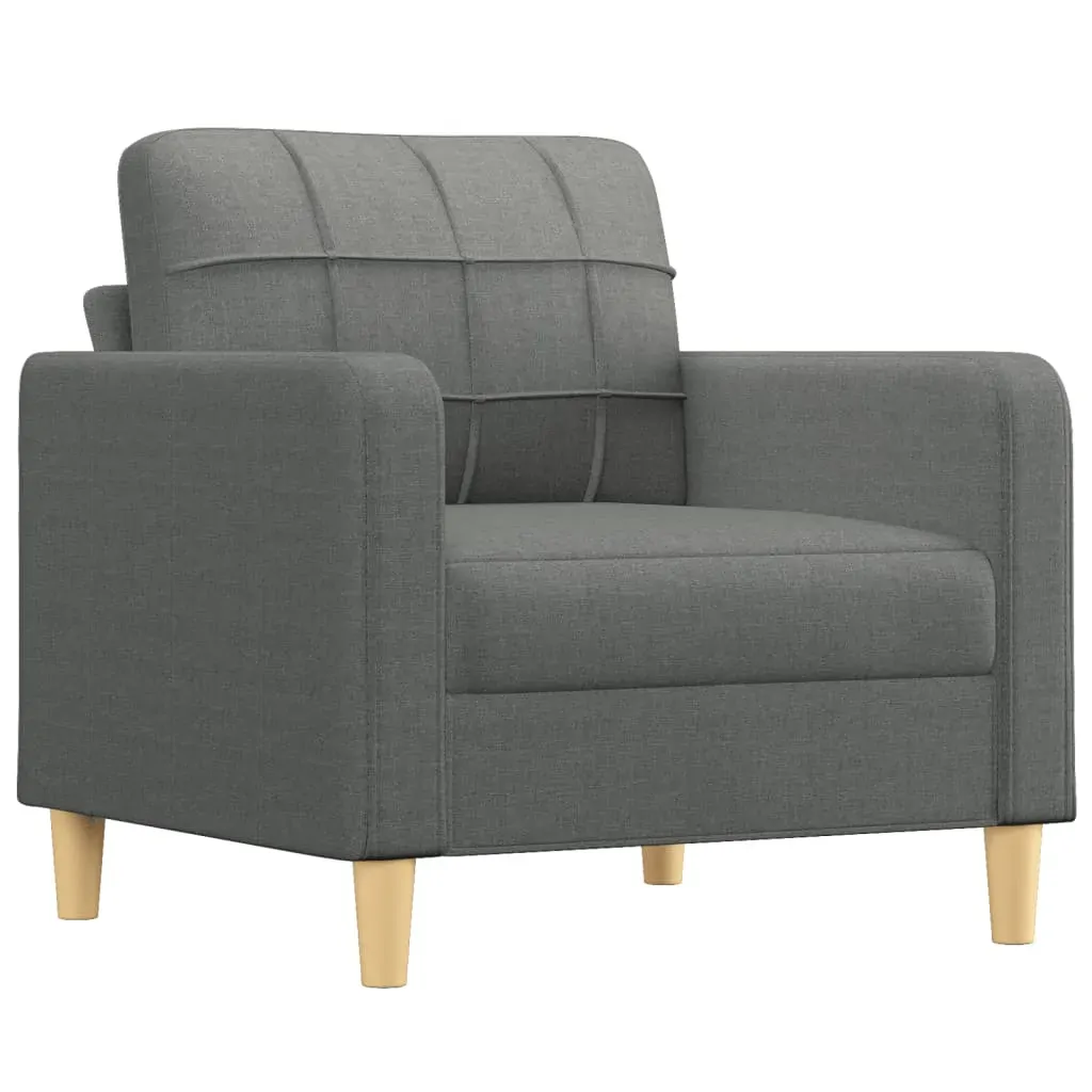 4 Piece Sofa Set with Pillows Dark Grey Fabric Price