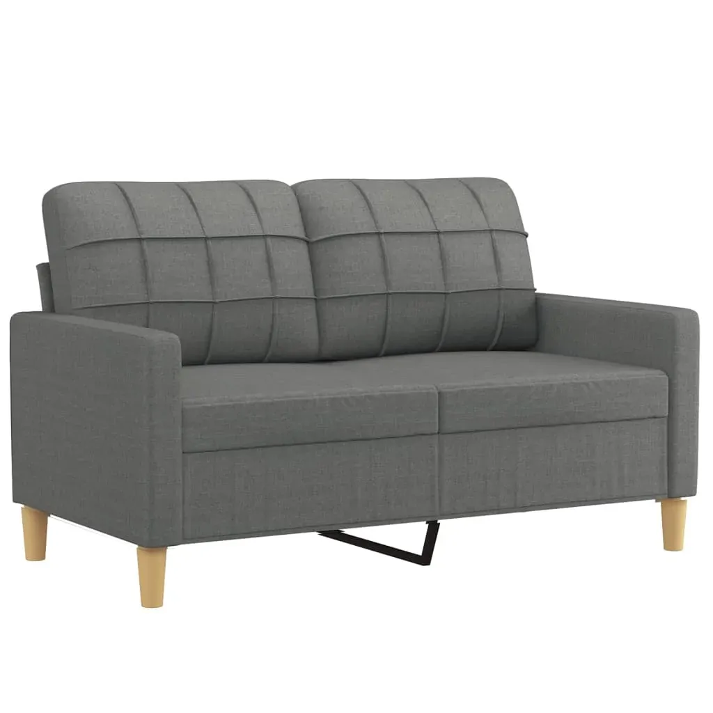 2 Piece Sofa Set with Cushions Dark Grey Fabric Price