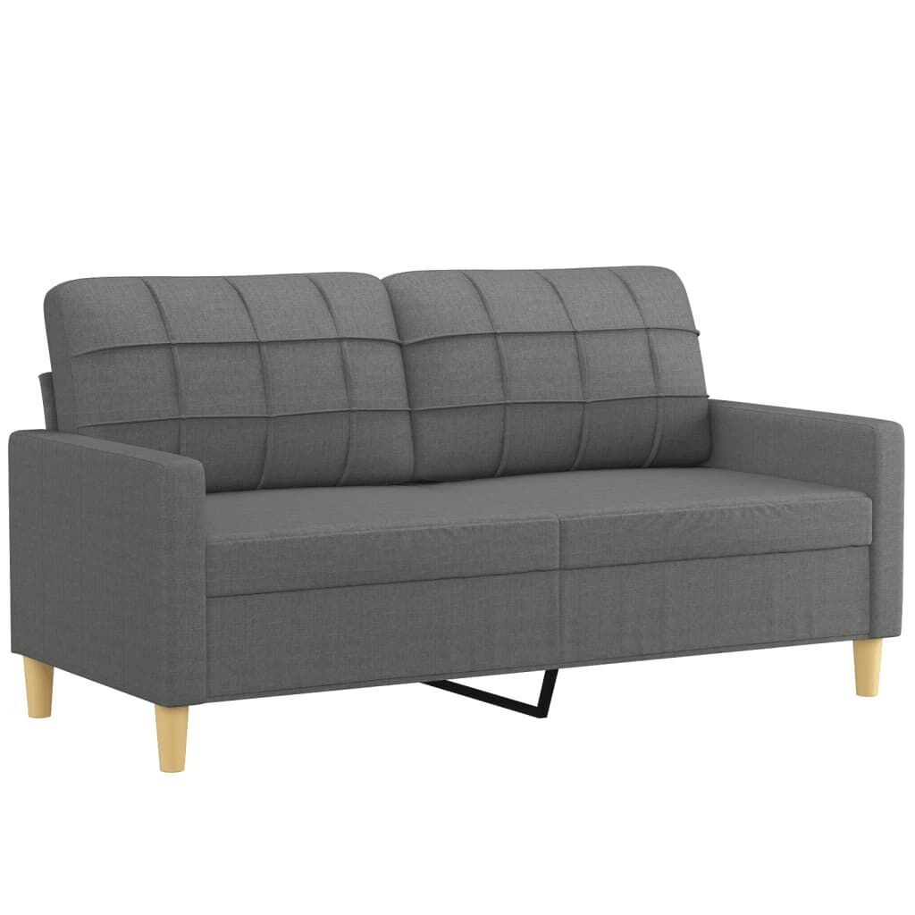 3 Piece Sofa Set with Cushions Dark Grey Fabric Price