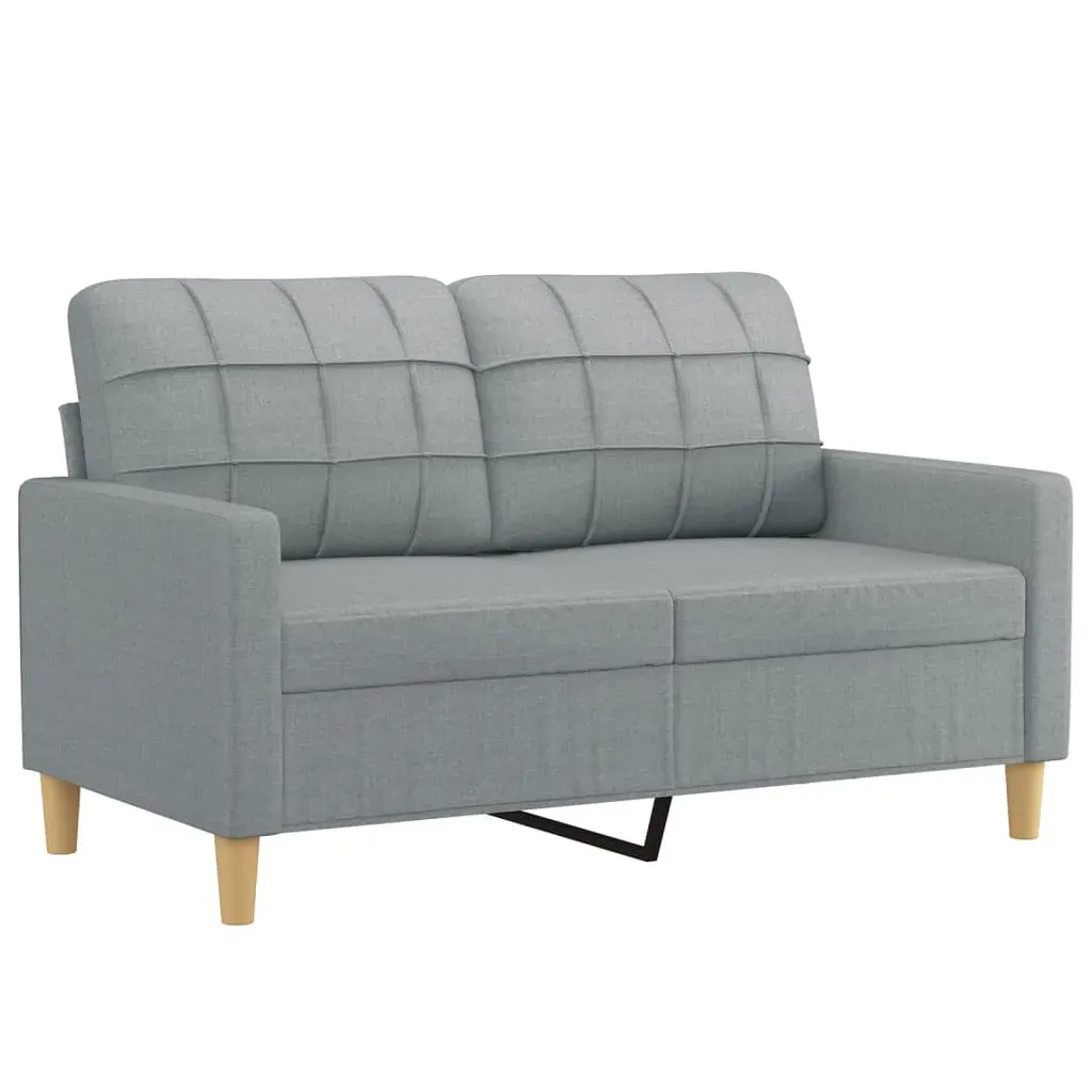 2 Piece Sofa Set with Pillows Light Grey Fabric Price