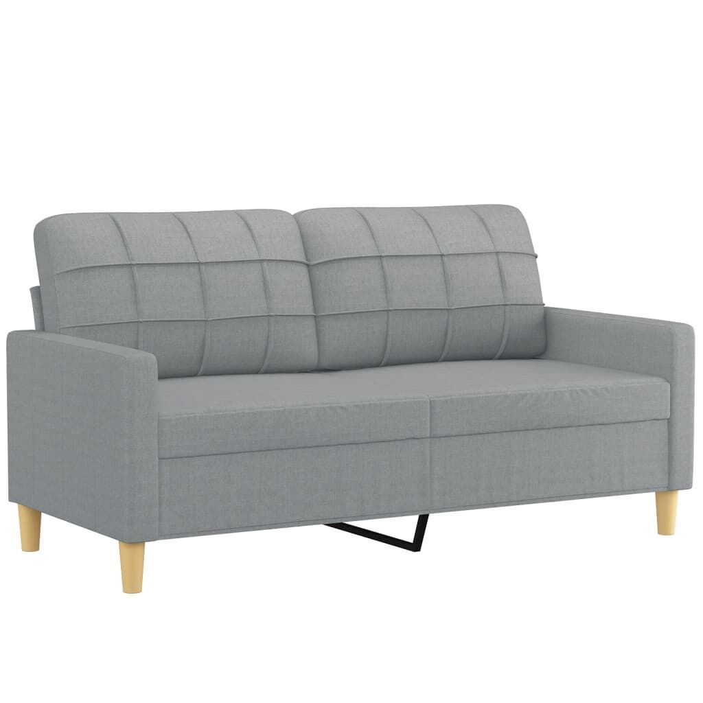 3 Piece Sofa Set with Pillows Light Grey Fabric Price