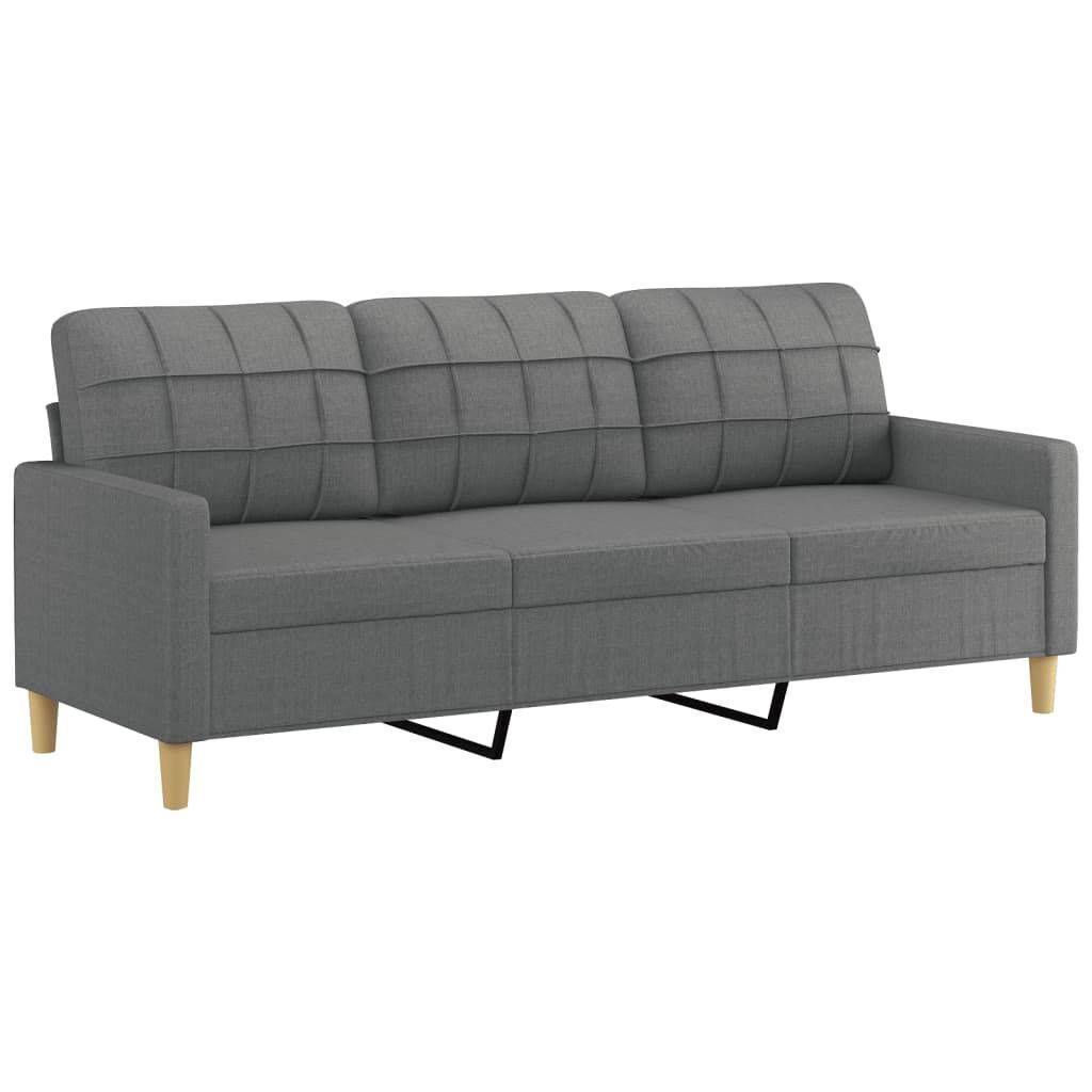 2 Piece Sofa Set with Cushions Dark Grey Fabric Price