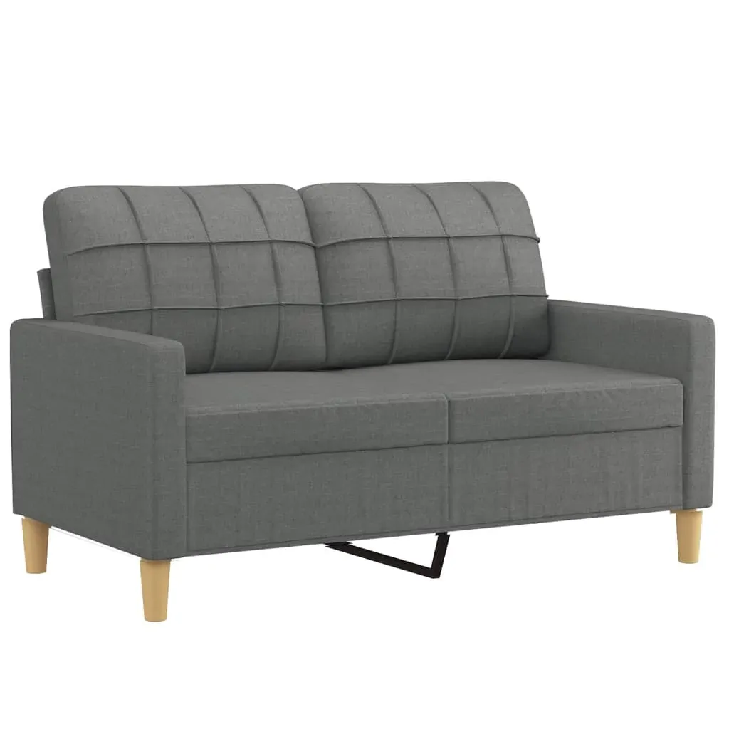 2 Piece Sofa Set with Cushions Dark Grey Fabric Price