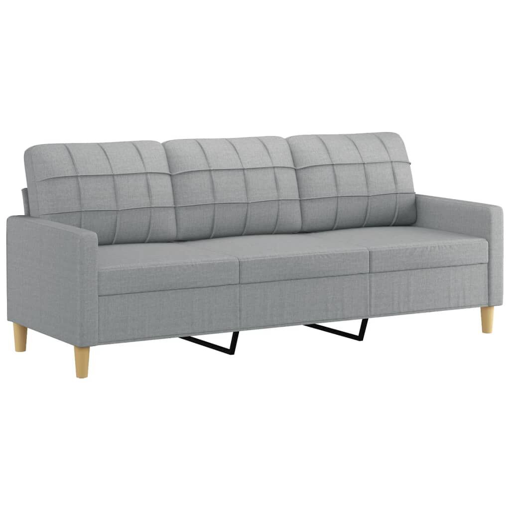 2 Piece Sofa Set with Pillows Light Grey Fabric Price