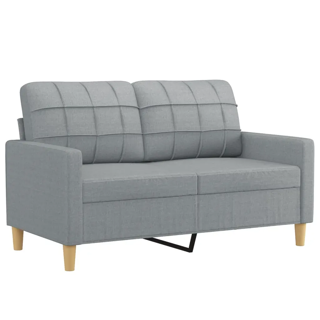2 Piece Sofa Set with Pillows Light Grey Fabric Price