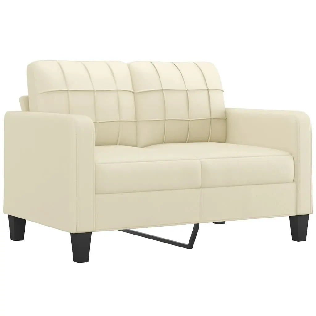 3 Piece Sofa Set with Cushions Cream Faux Leather Price