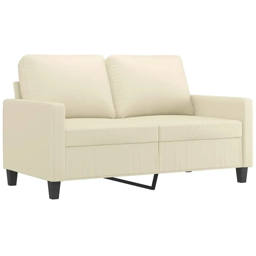 2 Piece Sofa Set with Cushions Cream Faux Leather Price