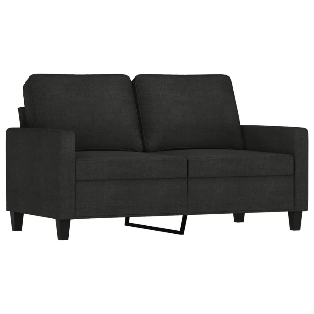 4 Piece Sofa Set with Cushions Black Fabric Price