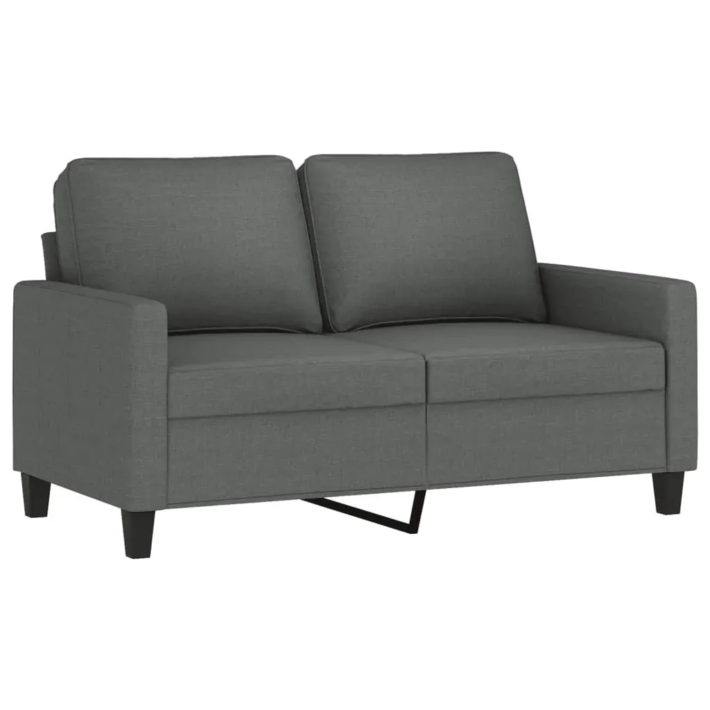 2 Piece Sofa Set with Cushions Dark Grey Fabric Price