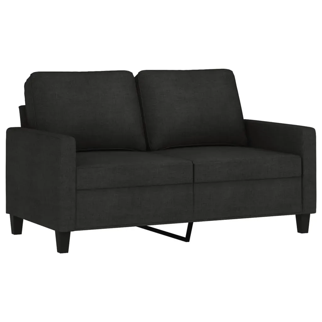 2 Piece Sofa Set with Cushions Black Fabric Price