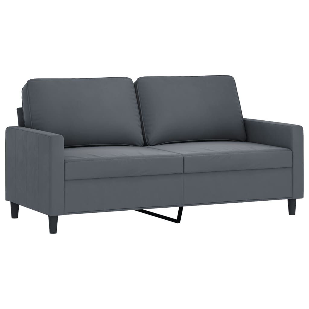 2 Piece Sofa Set with Cushions Dark Grey Velvet Price