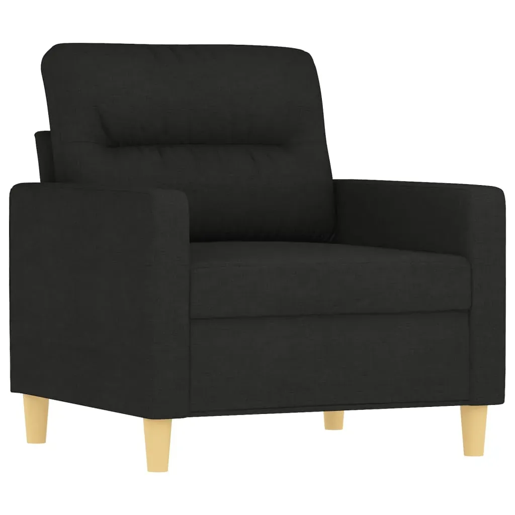4 Piece Sofa Set with Cushions Black Fabric Price