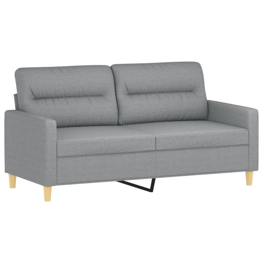 2 Piece Sofa Set with Cushions Light Grey Fabric Price