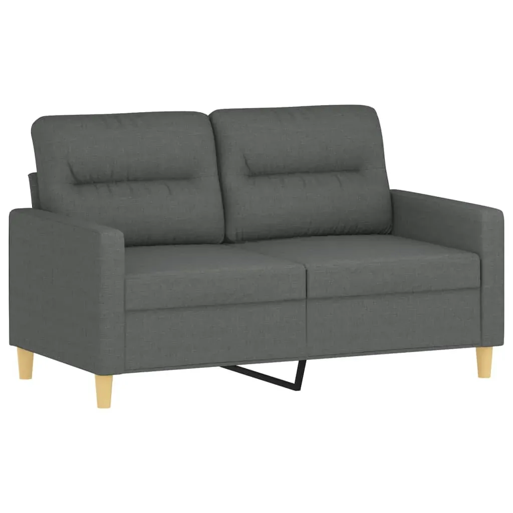 2 Piece Sofa Set with Cushions Dark Grey Fabric Price