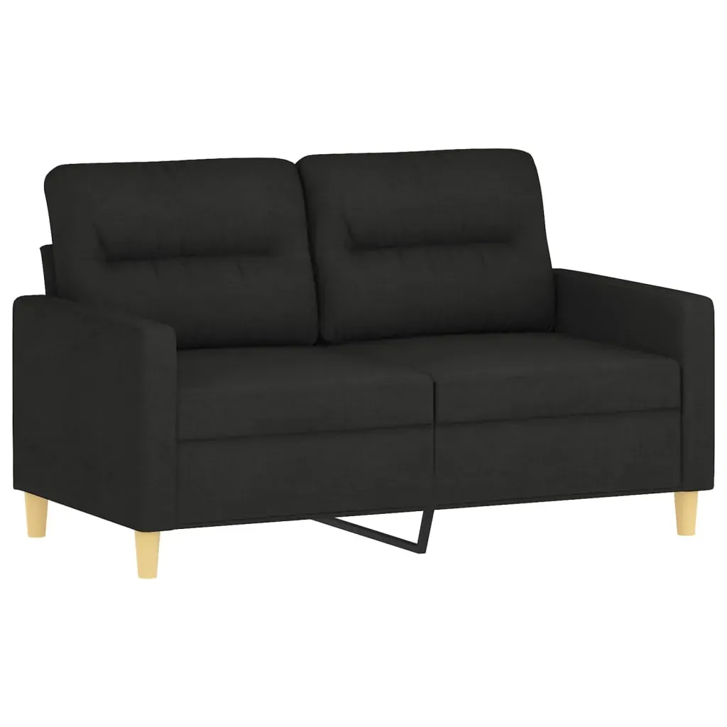 2 Piece Sofa Set with Cushions Black Fabric Price