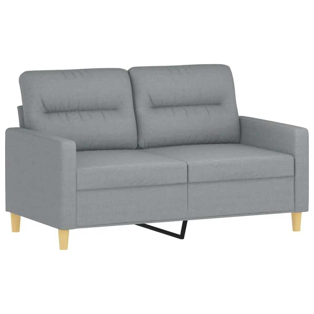 2 Piece Sofa Set with Pillows Light Grey Fabric Price