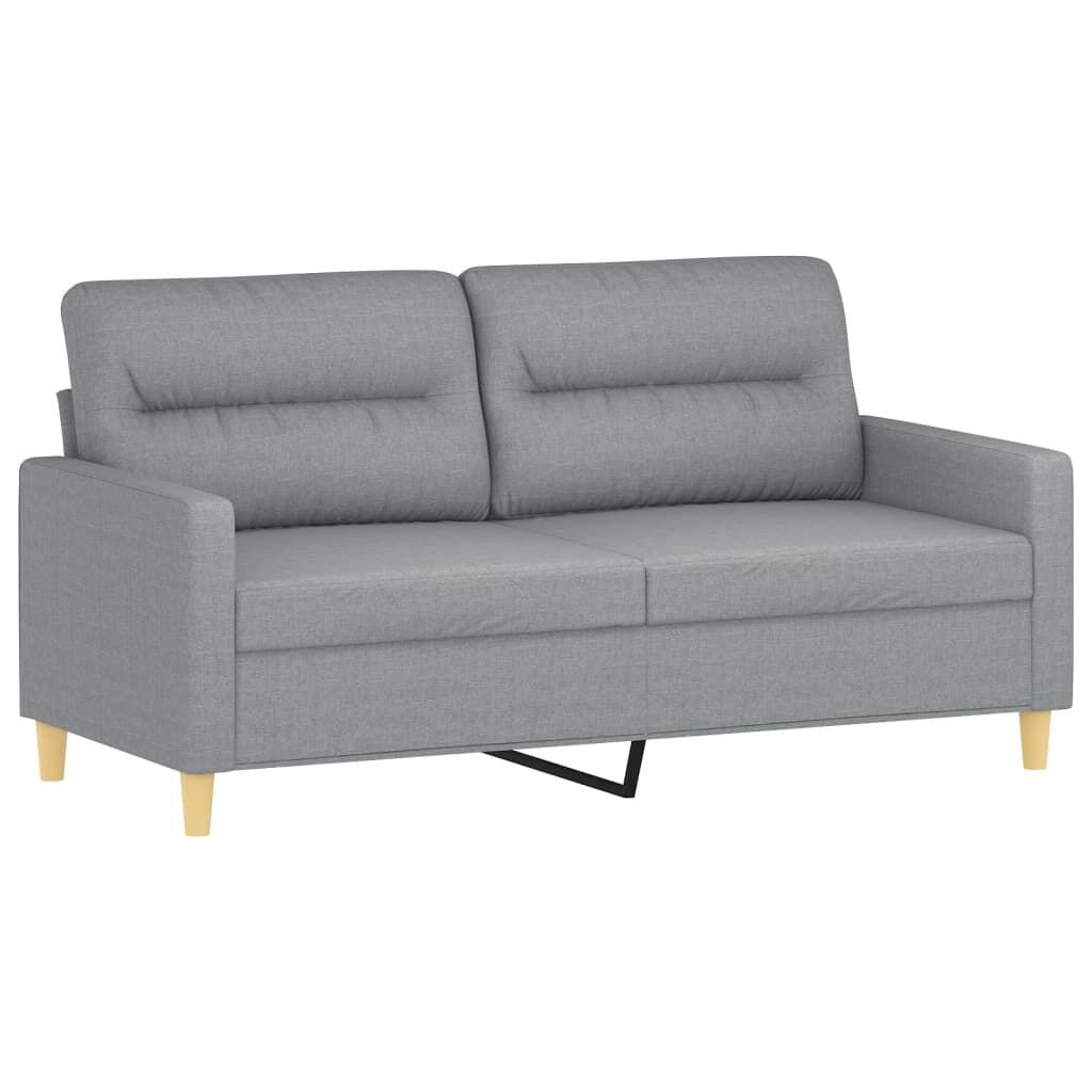 3 Piece Sofa Set with Pillows Light Grey Fabric Price