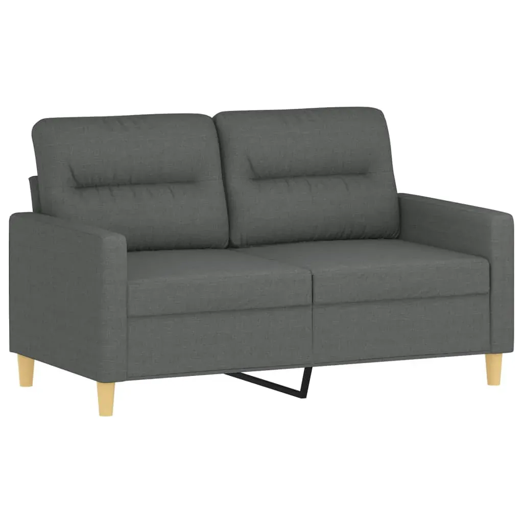 2 Piece Sofa Set with Cushions Dark Grey Fabric Price