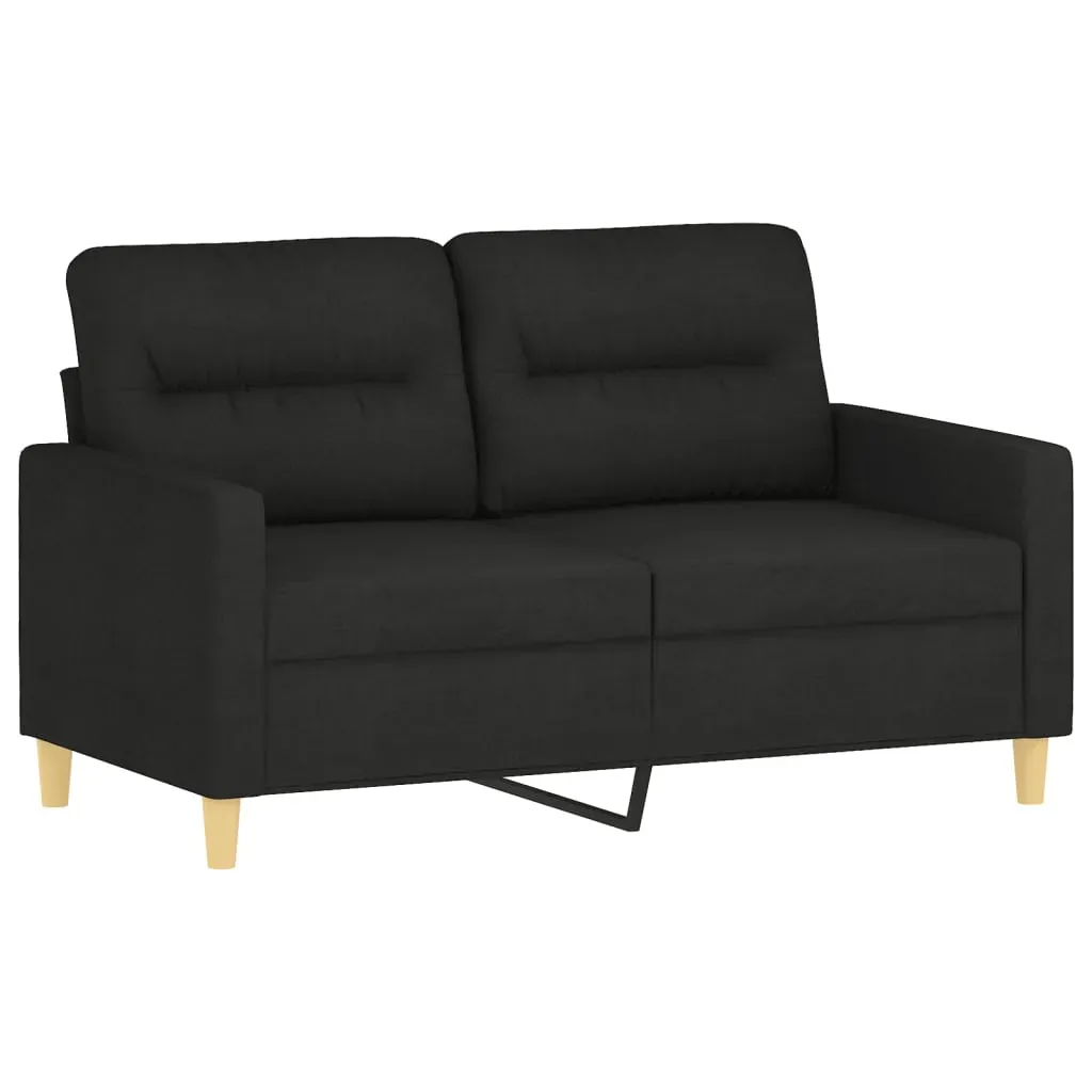 2 Piece Sofa Set with Cushions Black Fabric Price