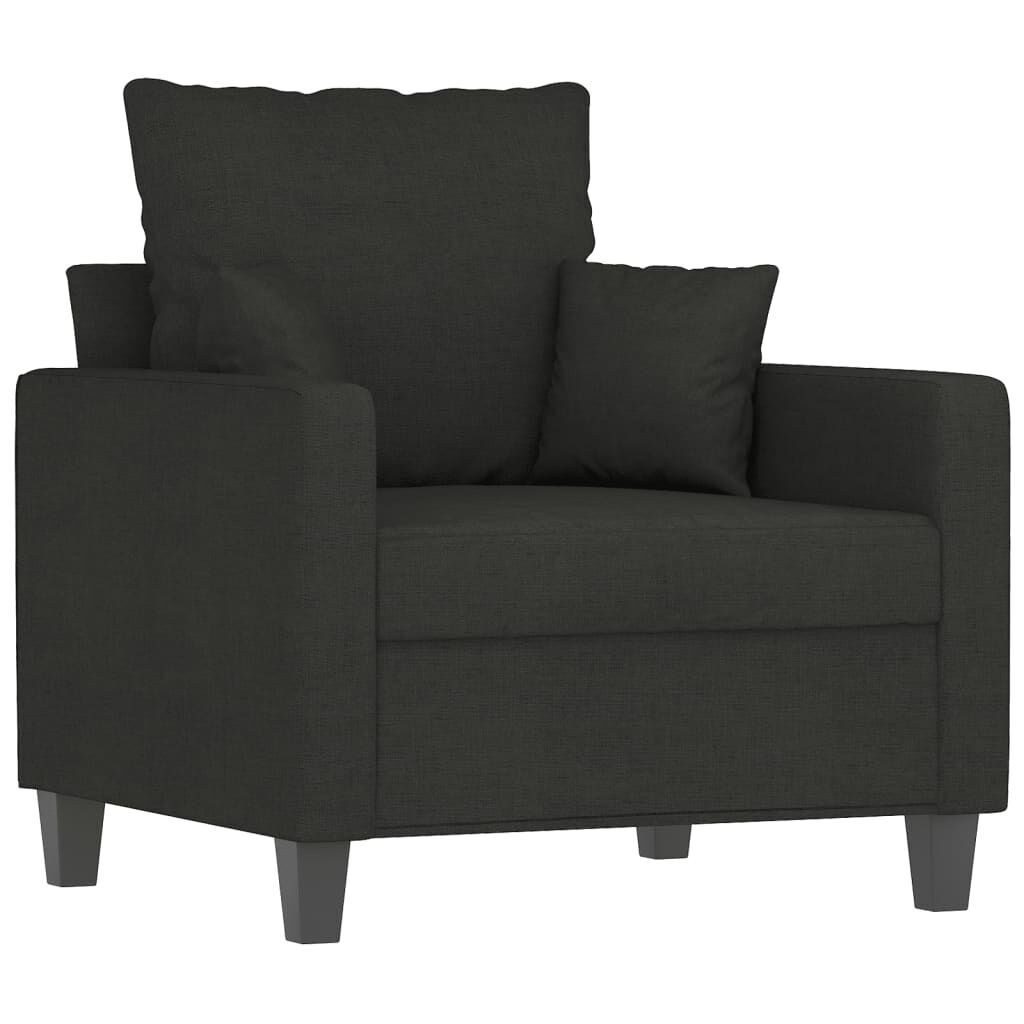 3 Piece Sofa Set with Pillows Black Fabric Price