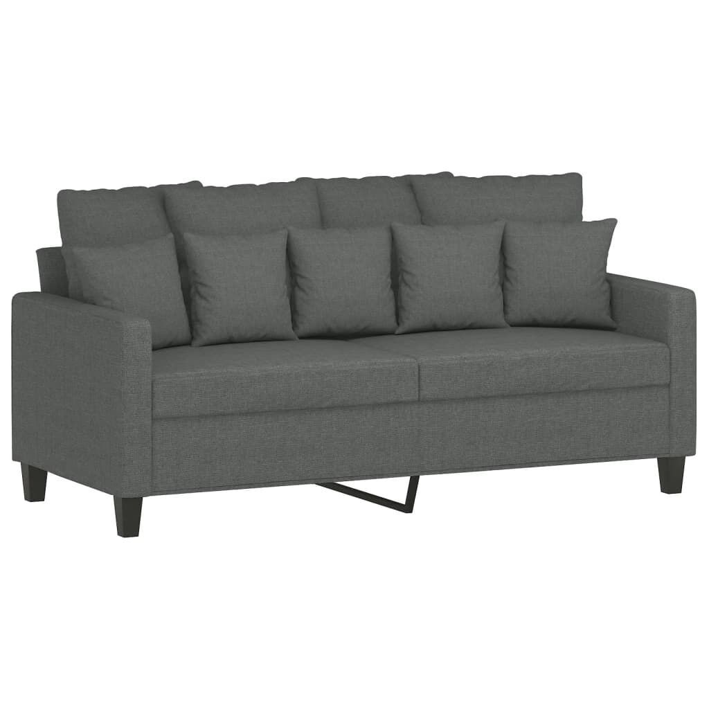 2 Piece Sofa Set with Cushions Dark Grey Fabric Price