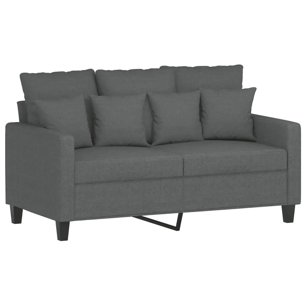 2 Piece Sofa Set with Cushions Dark Grey Fabric Price