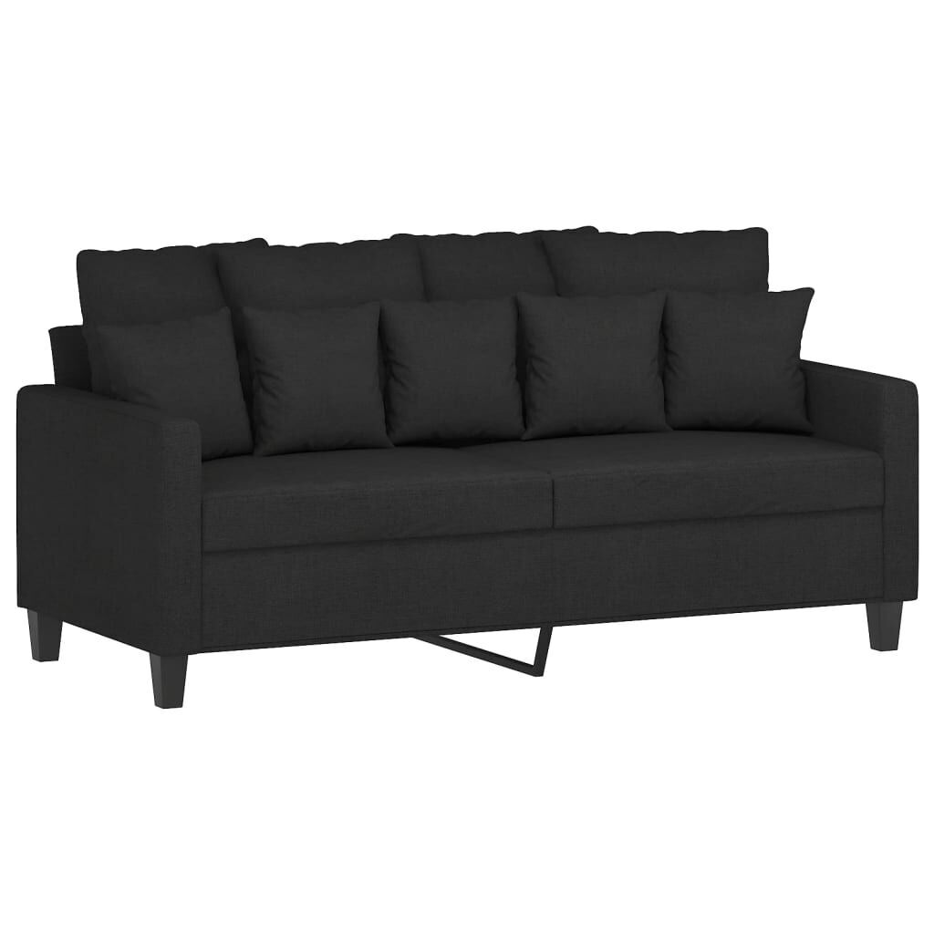 2 Piece Sofa Set with Cushions Black Fabric Price