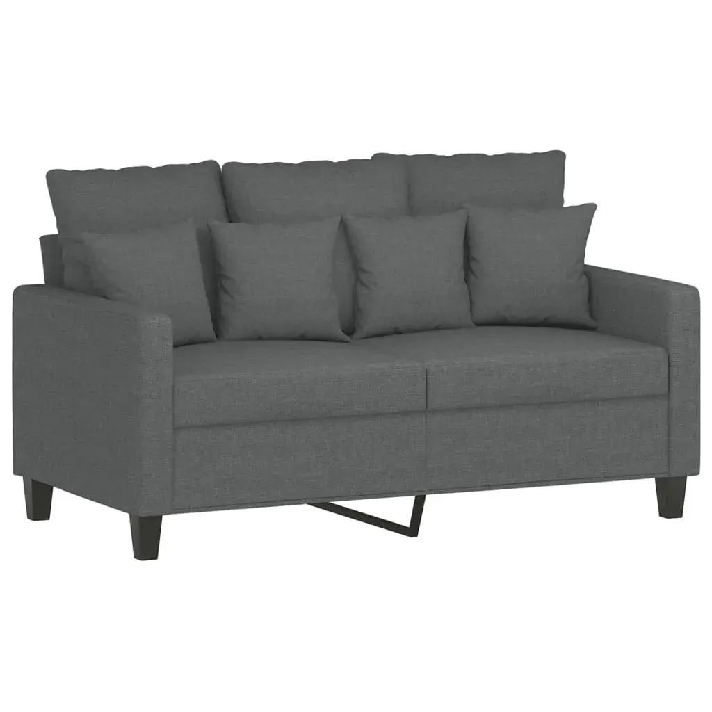 3 Piece Sofa Set with Cushions Dark Grey Fabric Price