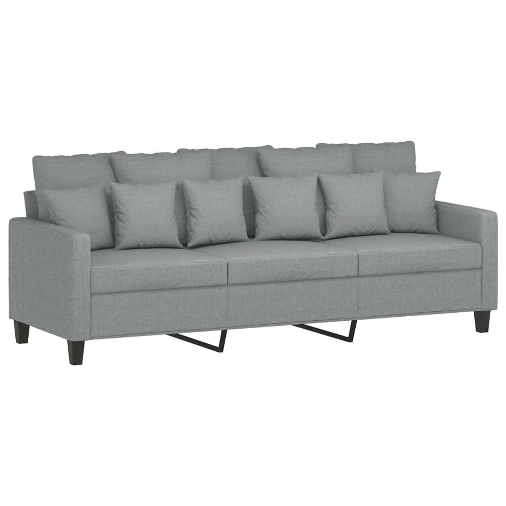3 Piece Sofa Set with Cushions Light Grey Fabric Price
