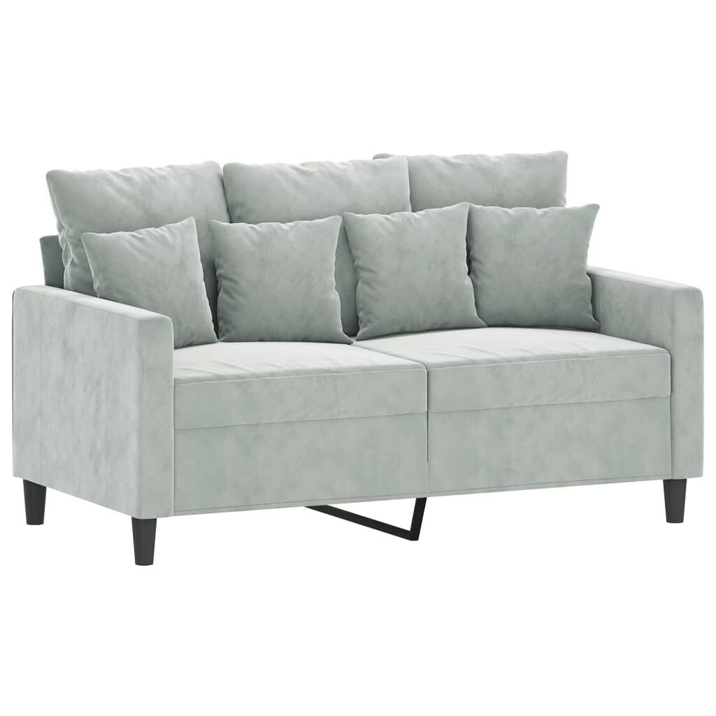 4 Piece Sofa Set with Cushions Light Grey Velvet Price