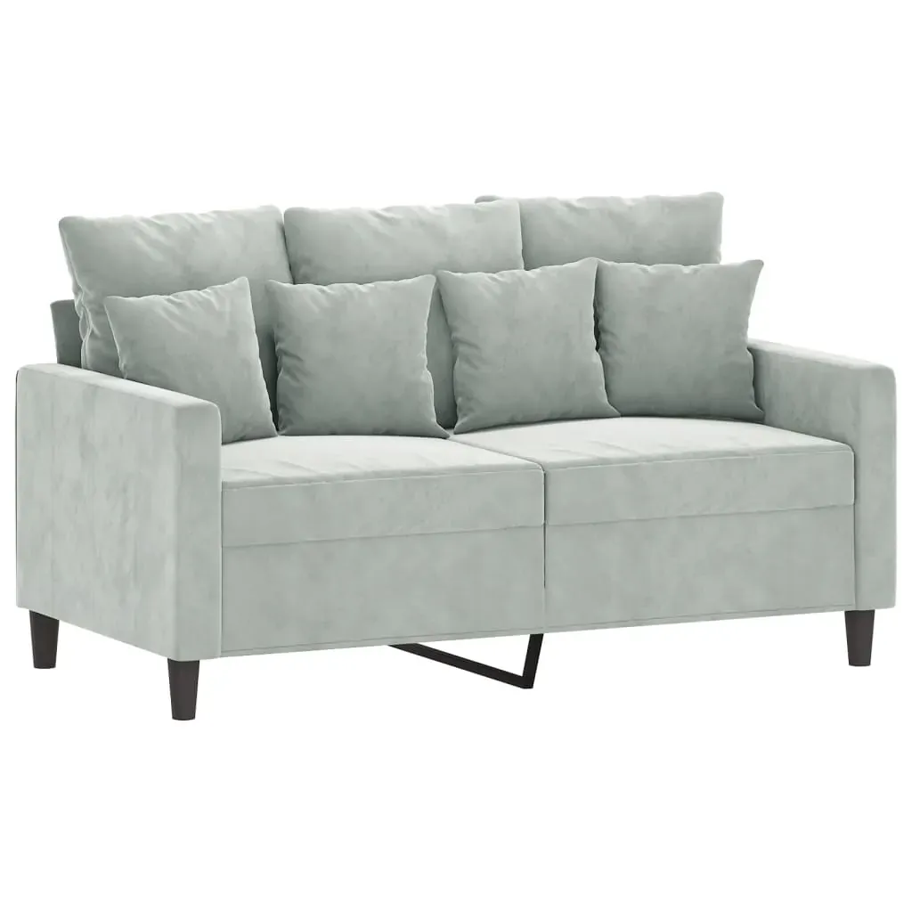 2 Piece Sofa Set with Cushions Light Grey Velvet Price