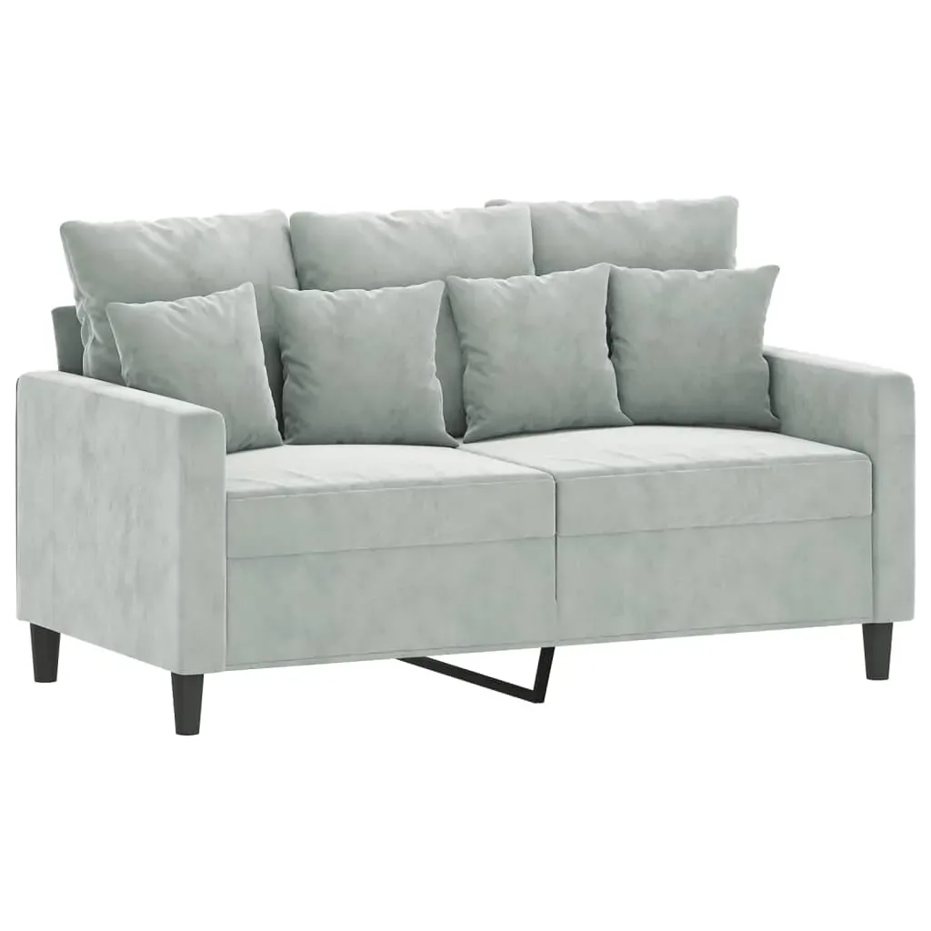 2 Piece Sofa Set with Cushions Light Grey Velvet Price