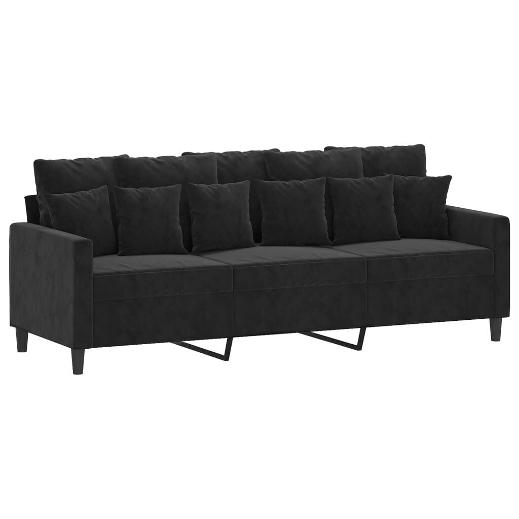2 Piece Sofa Set with Cushions Black Velvet Price