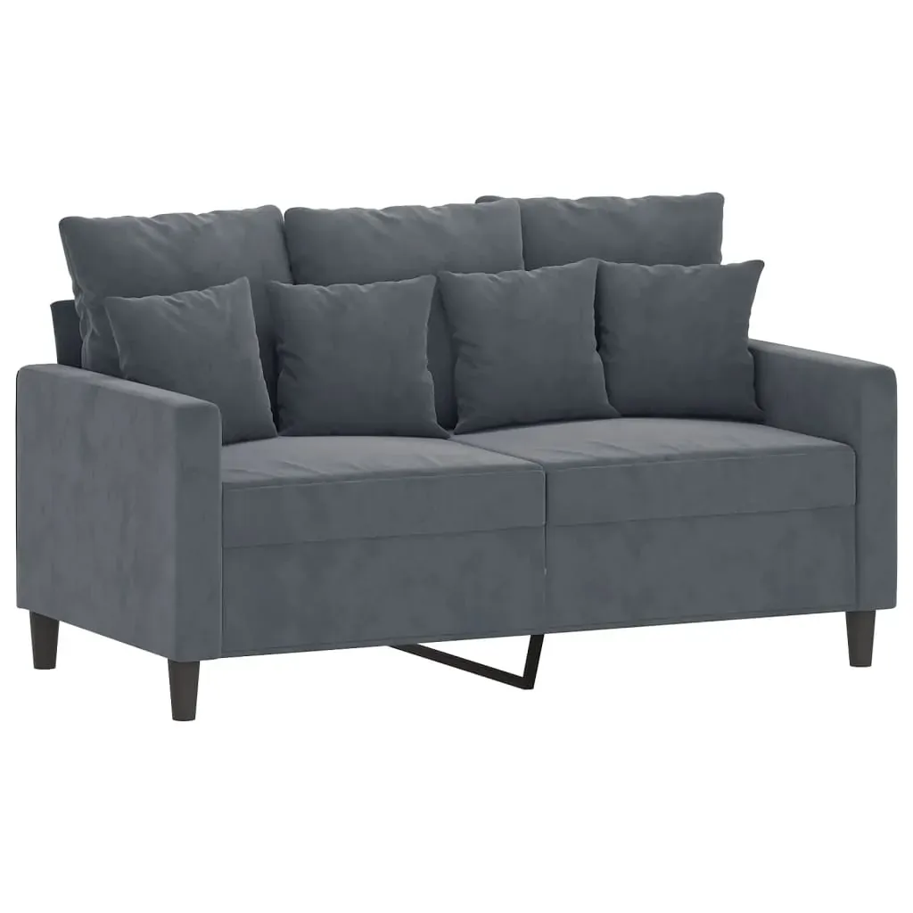 3 Piece Sofa Set with Cushions Dark Grey Velvet Price