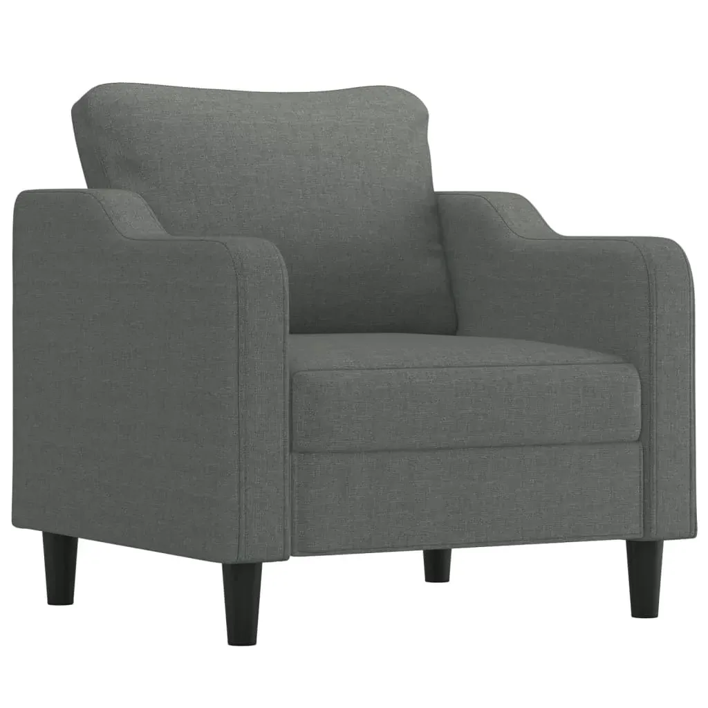4 Piece Sofa Set with Cushions Dark Grey Fabric Price