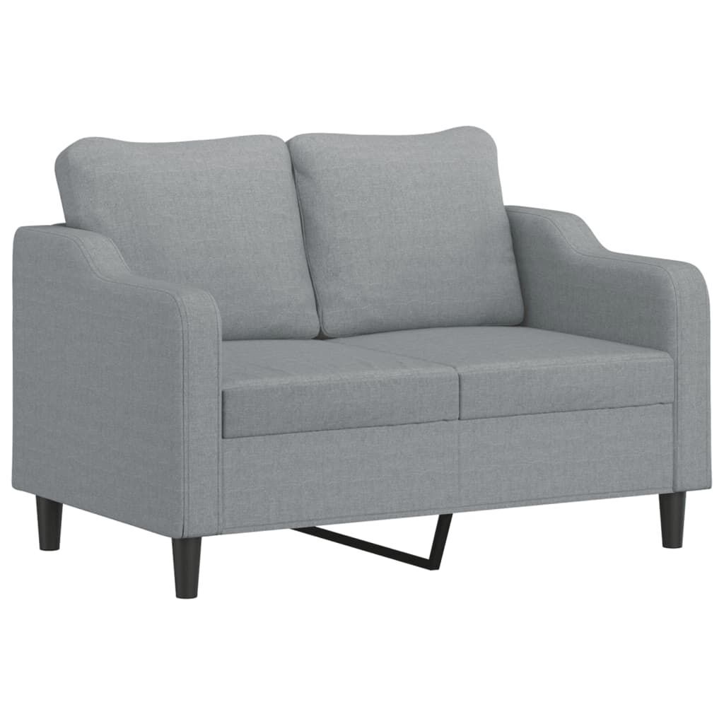 3 Piece Sofa Set with Pillows Light Grey Fabric Price