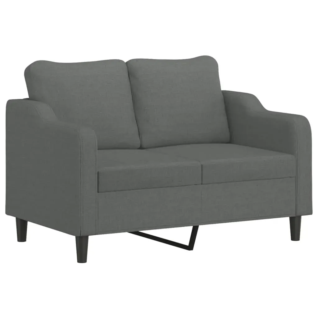 3 Piece Sofa Set with Cushions Dark Grey Fabric Price