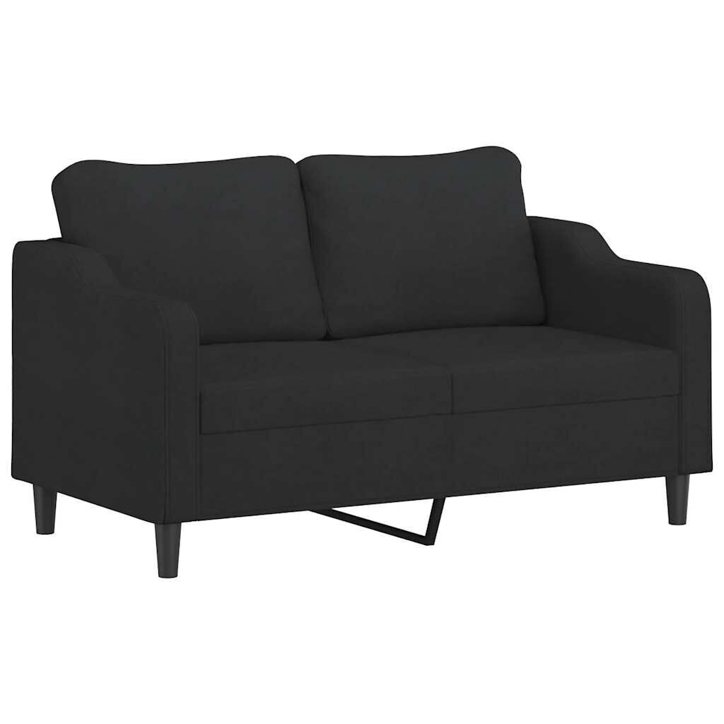 3 Piece Sofa Set with Cushions Black Fabric Price