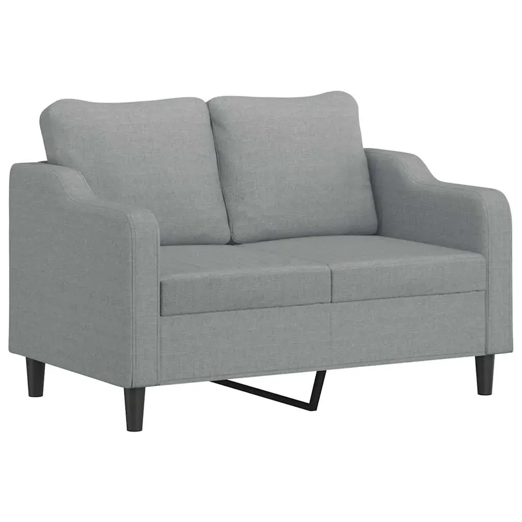 2 Piece Sofa Set with Pillows Light Grey Fabric Price